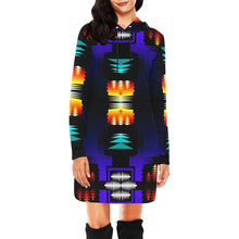 Load image into Gallery viewer, Midnight Sage Fire Hoodie Dress
