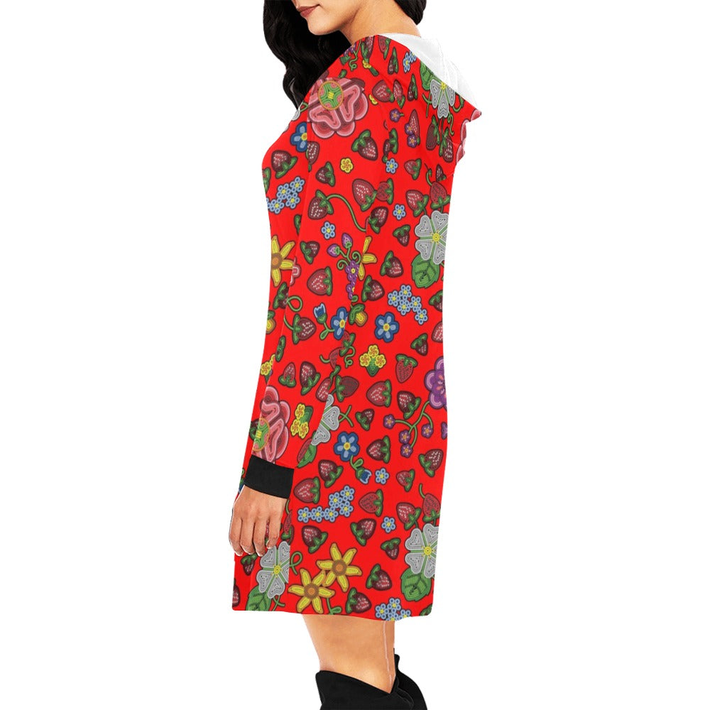 Berry Pop Fire Hoodie Dress