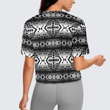 Load image into Gallery viewer, Black Rose Shadow Crop Top
