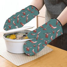 Load image into Gallery viewer, Red Swift Turquoise Oven Mitt &amp; Pot Holder
