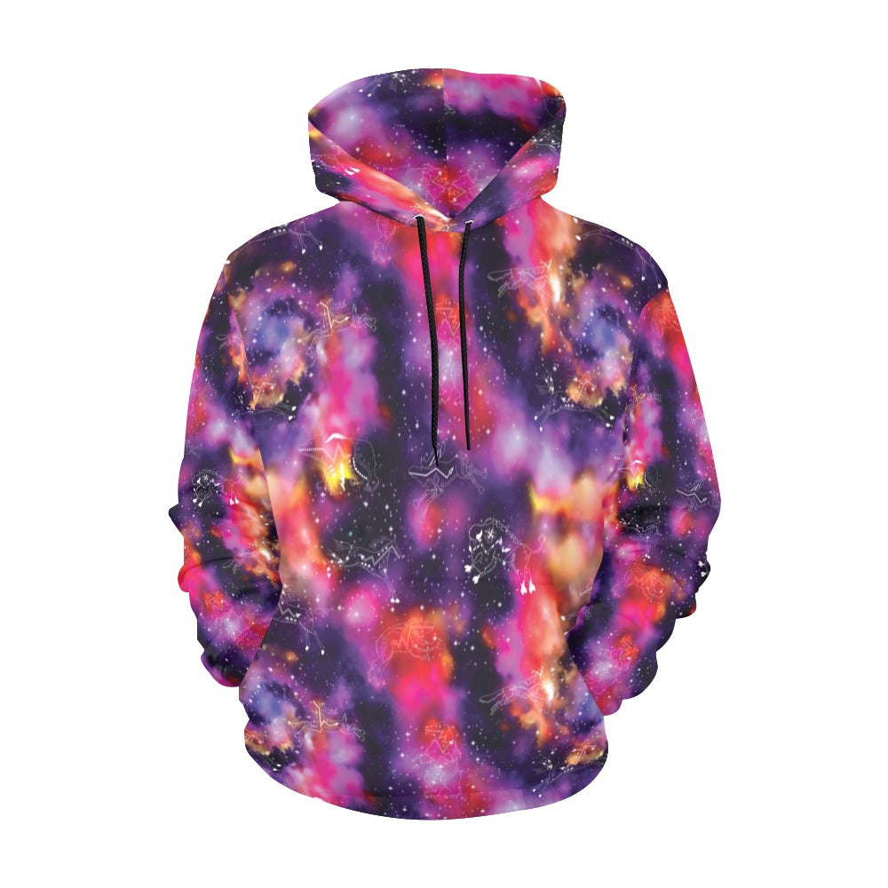 Animal Ancestors 9 Cosmic Swirl Purple and Red Hoodie for Women