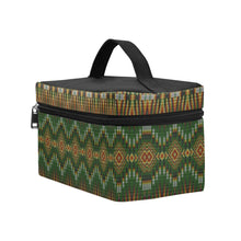 Load image into Gallery viewer, Fire Feather Green Cosmetic Bag/Large
