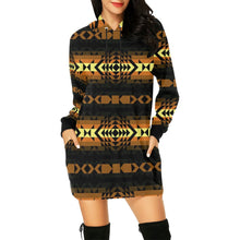 Load image into Gallery viewer, Black Rose Spring Canyon Tan Hoodie Dress
