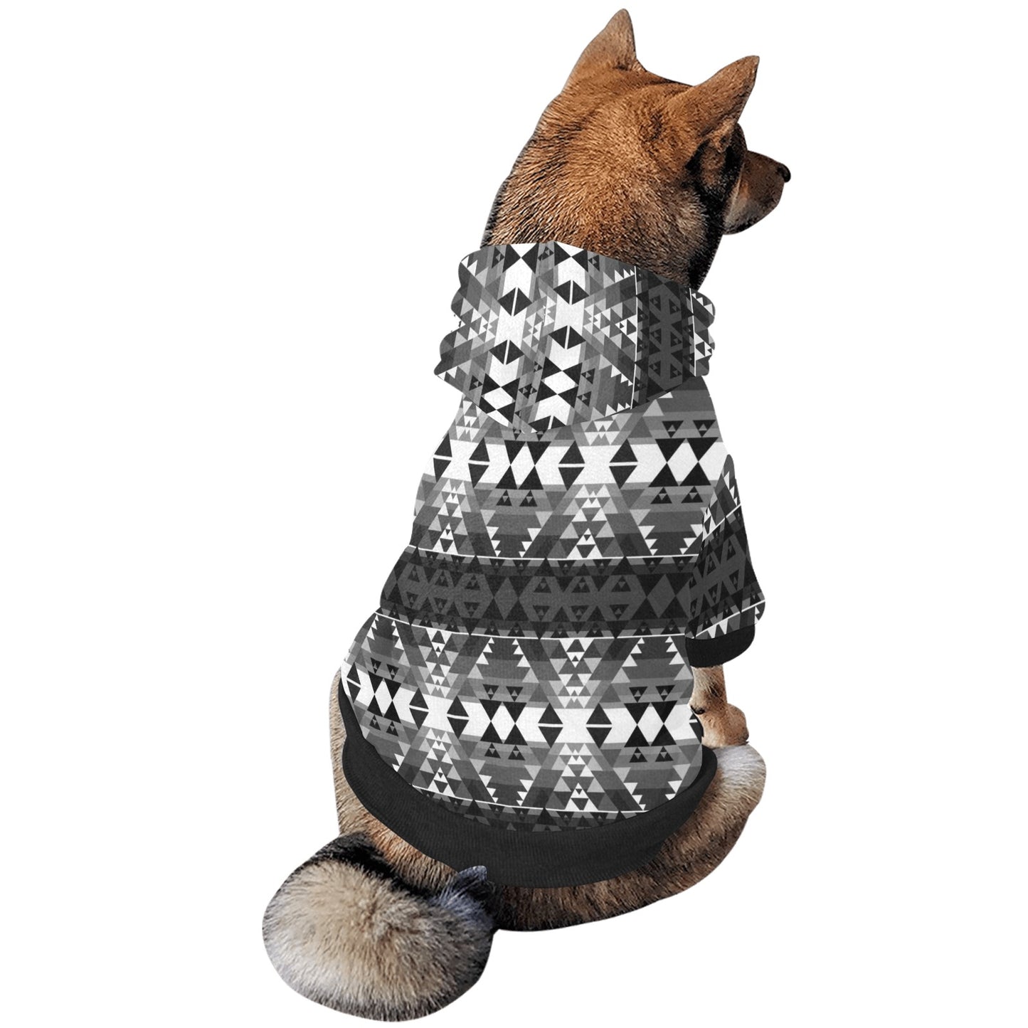 Writing on Stone Black and White Pet Dog Hoodie