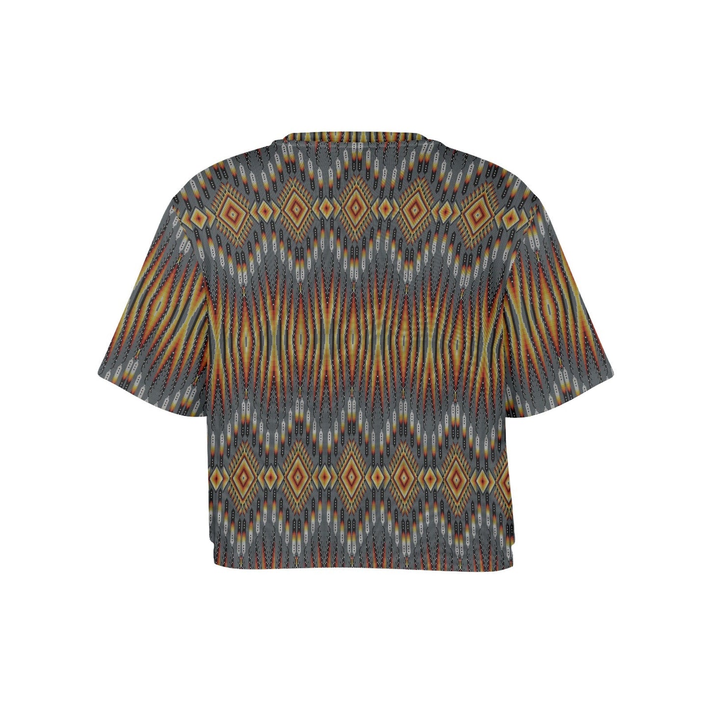 Fire Feather Grey Crop Top