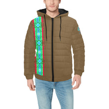 Load image into Gallery viewer, Blanket Strip Earth Men&#39;s Padded Hooded Jacket
