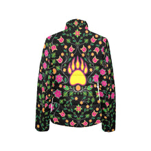 Load image into Gallery viewer, Floral Bearpaw Pink and Yellow Women&#39;s Stand Collar Padded Jacket
