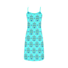 Load image into Gallery viewer, Dakota Damask Turquoise Alcestis Slip Dress
