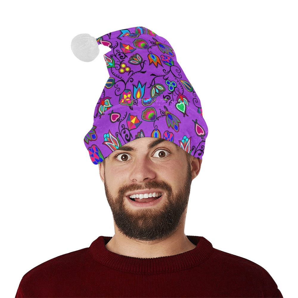 Indigenous Paisley Dark Orchid Santa Hat