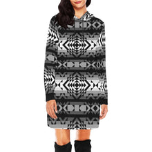 Load image into Gallery viewer, Black Rose Shadow Hoodie Dress
