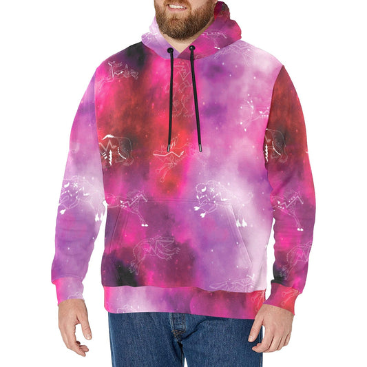 Animal Ancestors 8 Gaseous Clouds Pink and Red Men's Long Sleeve Fleece Hoodie