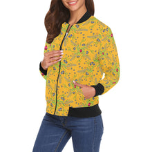 Load image into Gallery viewer, Willow Bee Sunshine Bomber Jacket for Women
