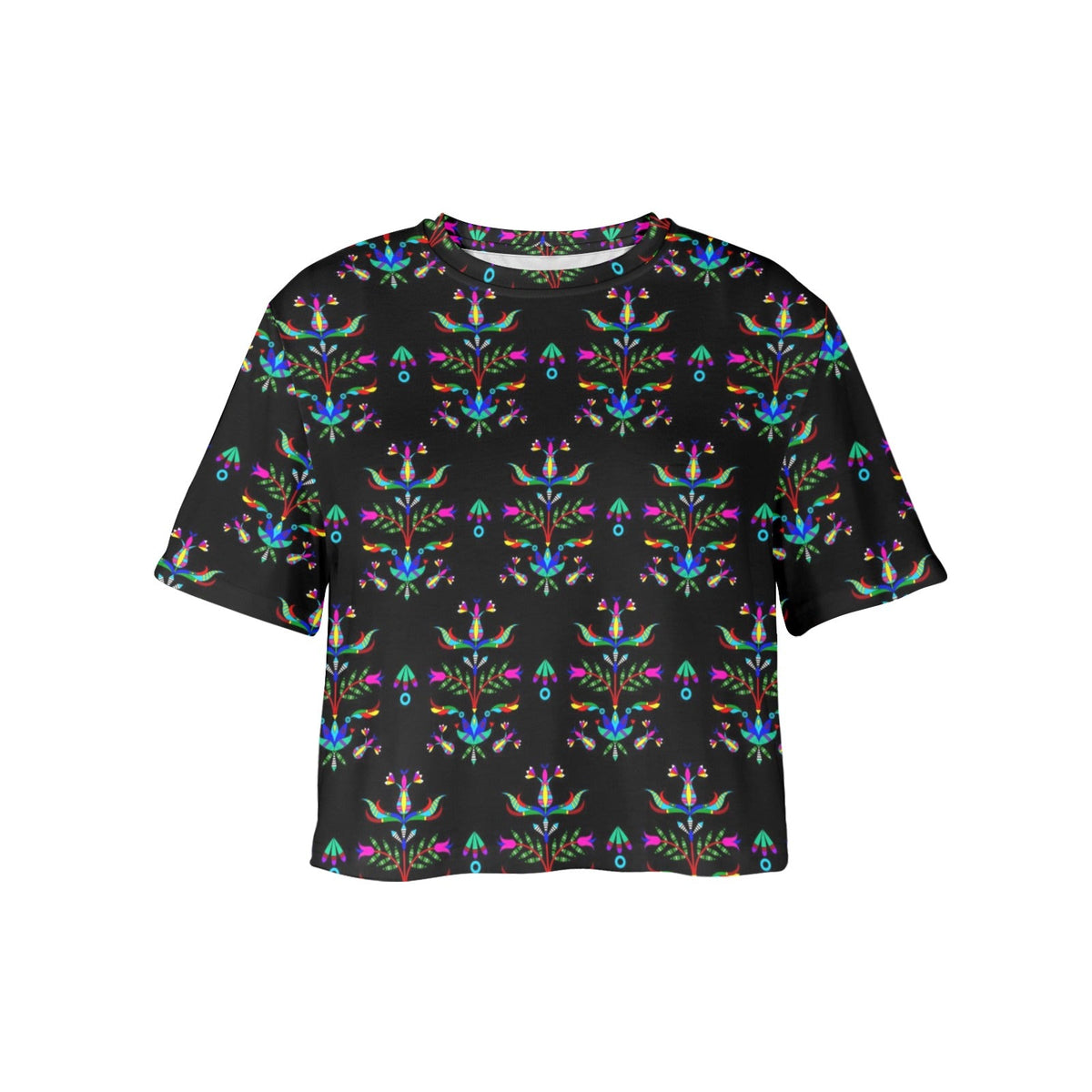 Dakota Damask Black Crop Top
