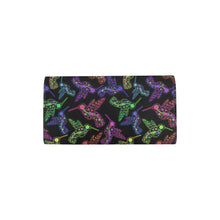 Load image into Gallery viewer, Neon Floral Hummingbirds Women&#39;s Trifold Wallet
