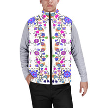 Load image into Gallery viewer, Floral Beadwork Seven Clans White Men&#39;s Padded Vest Jacket
