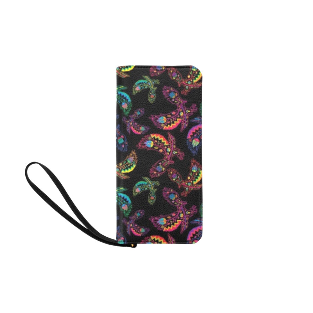 Neon Floral Eagles Women's Clutch Purse