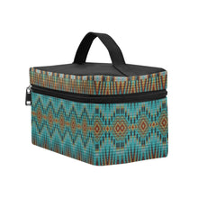 Load image into Gallery viewer, Fire Feather Turquoise Cosmetic Bag/Large
