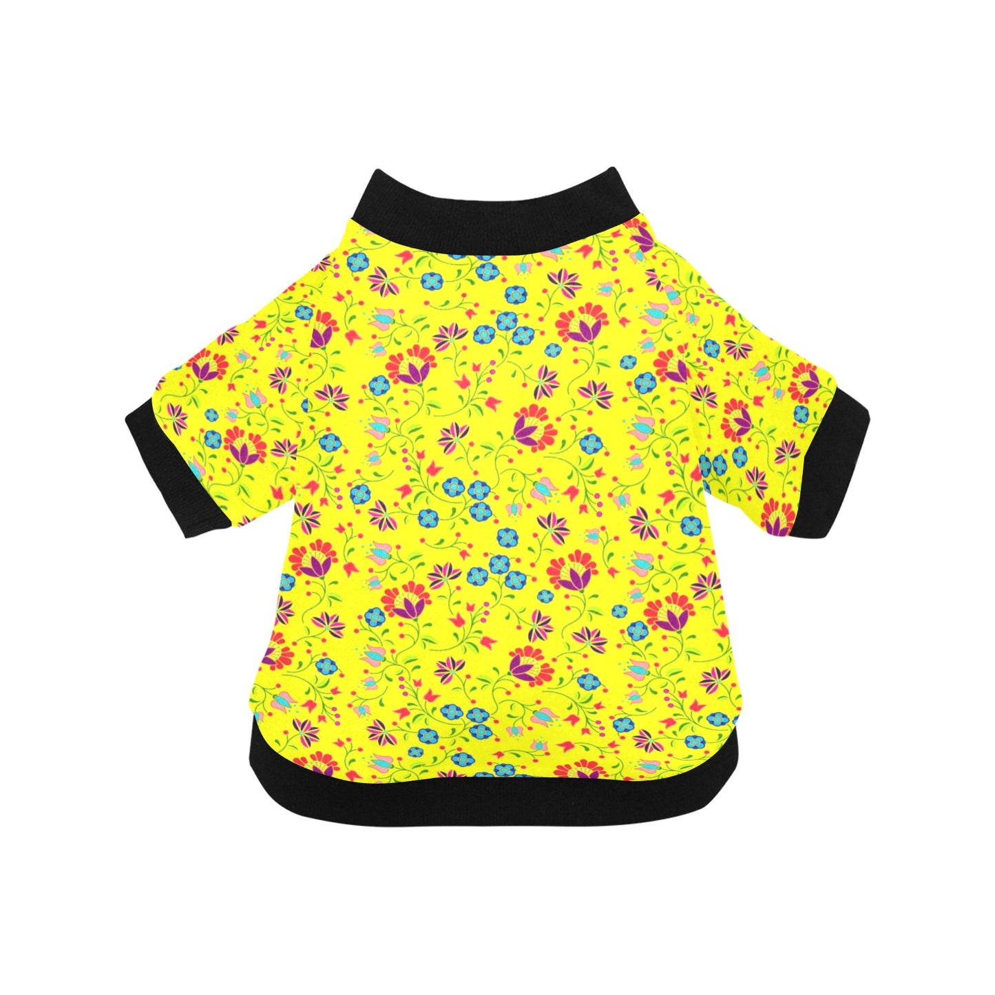 Fleur Indigine Mais Pet Dog Round Neck Shirt