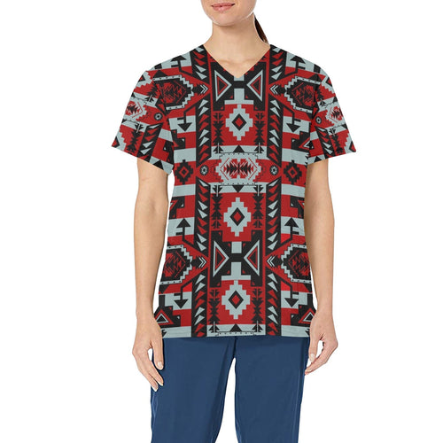 Chiefs Mountain Candy Sierra Dark All Over Print Scrub Top Scrub Top e-joyer 