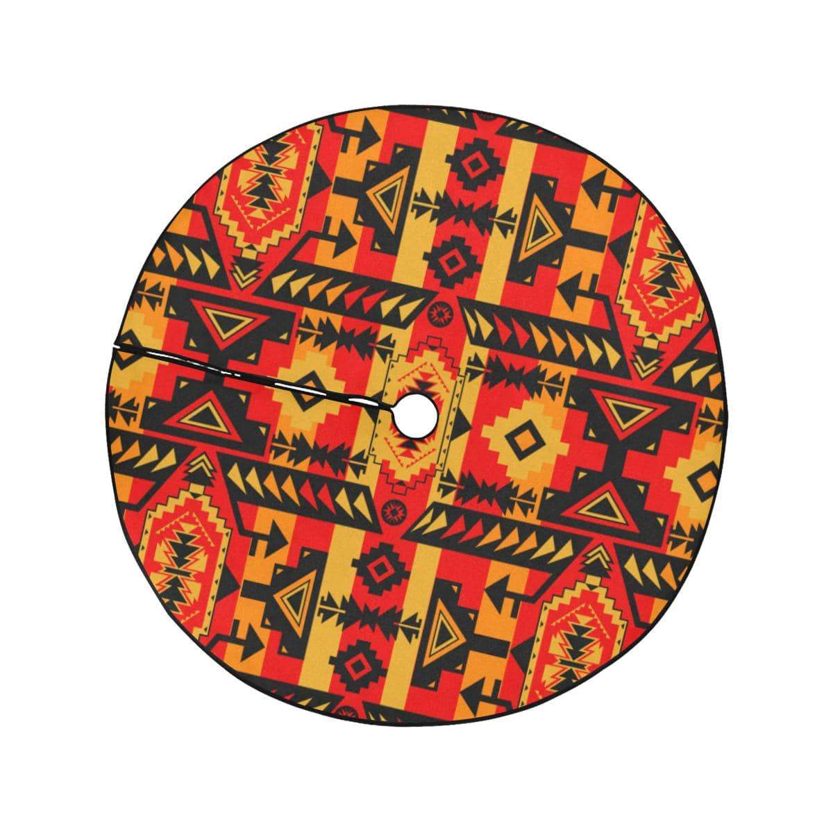 Chiefs Mountain Fire Christmas Tree Skirt 47" x 47" Christmas Tree Skirt e-joyer 