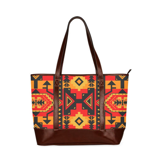 Chiefs Mountain Fire Tote Handbag (Model 1642) Tote Handbags (1642) e-joyer 