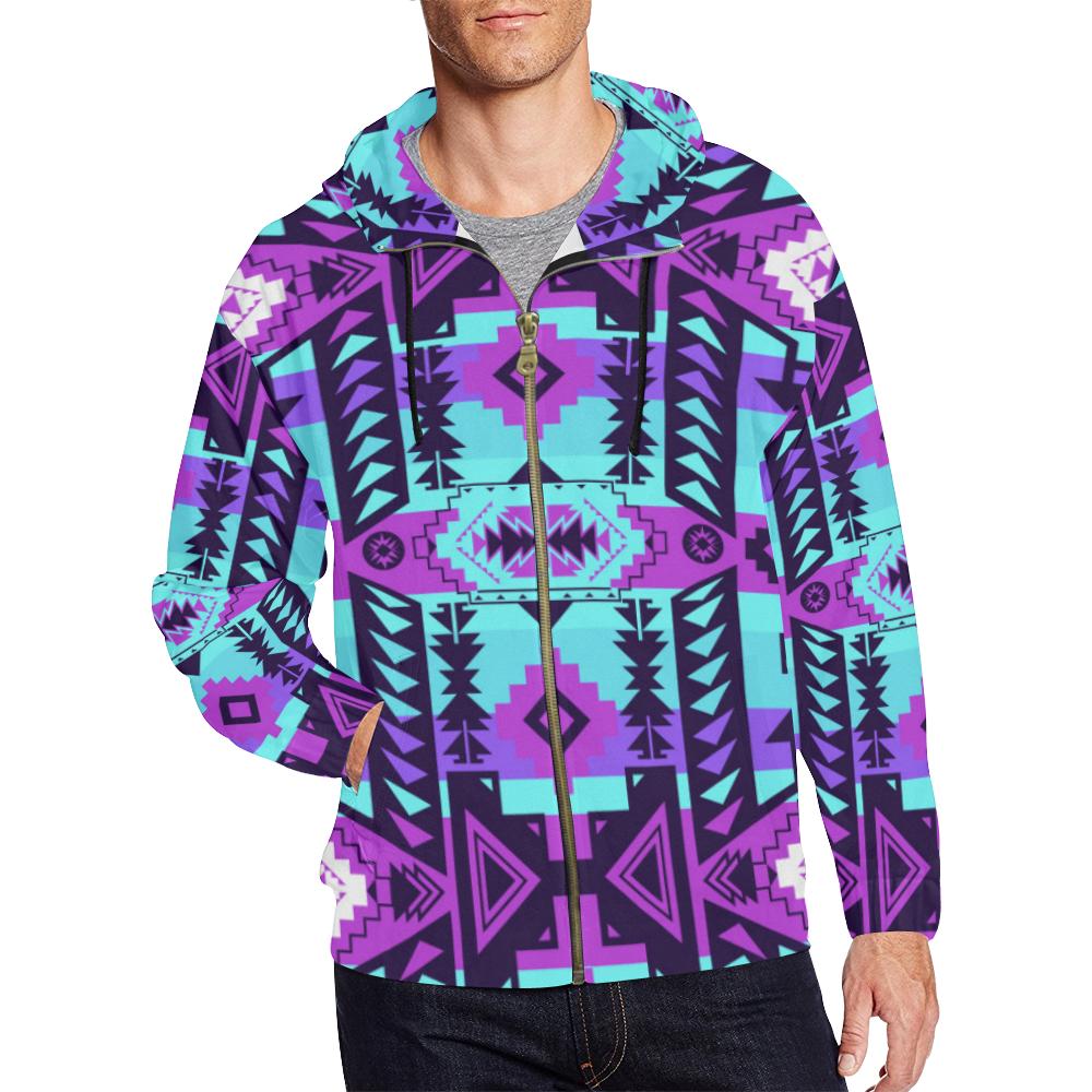 Chiefs Mountain Moon Shadow All Over Print Full Zip Hoodie for Men (Model H14) All Over Print Full Zip Hoodie for Men (H14) e-joyer 