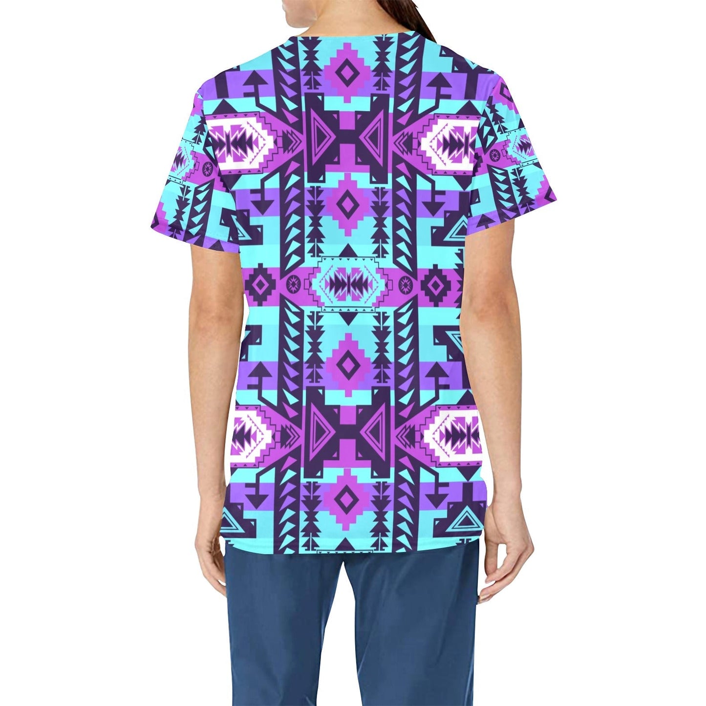 Chiefs Mountain Moon Shadow All Over Print Scrub Top Scrub Top e-joyer 