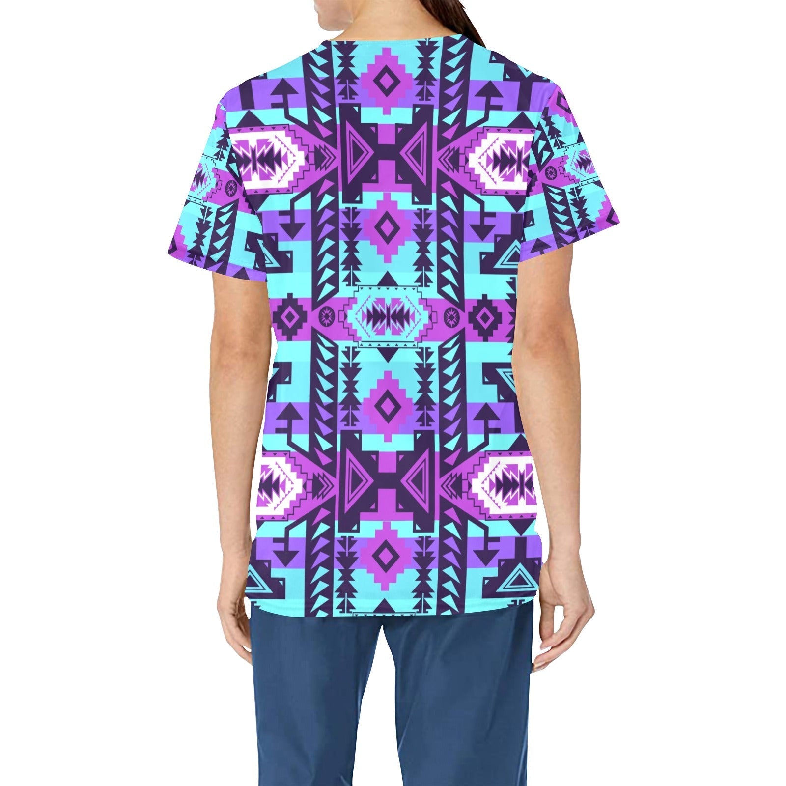 Chiefs Mountain Moon Shadow All Over Print Scrub Top Scrub Top e-joyer 