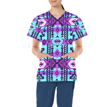 Load image into Gallery viewer, Chiefs Mountain Moon Shadow All Over Print Scrub Top Scrub Top e-joyer 
