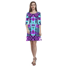 Load image into Gallery viewer, Chiefs Mountain Moon Shadow Tethys Half-Sleeve Skater Dress(Model D20) Tethys Half-Sleeve Skater Dress (D20) e-joyer 
