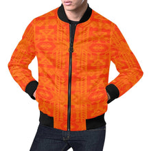 Load image into Gallery viewer, Chiefs Mountain Orange A feather for each All Over Print Bomber Jacket for Men (Model H19) All Over Print Bomber Jacket for Men (H19) e-joyer 
