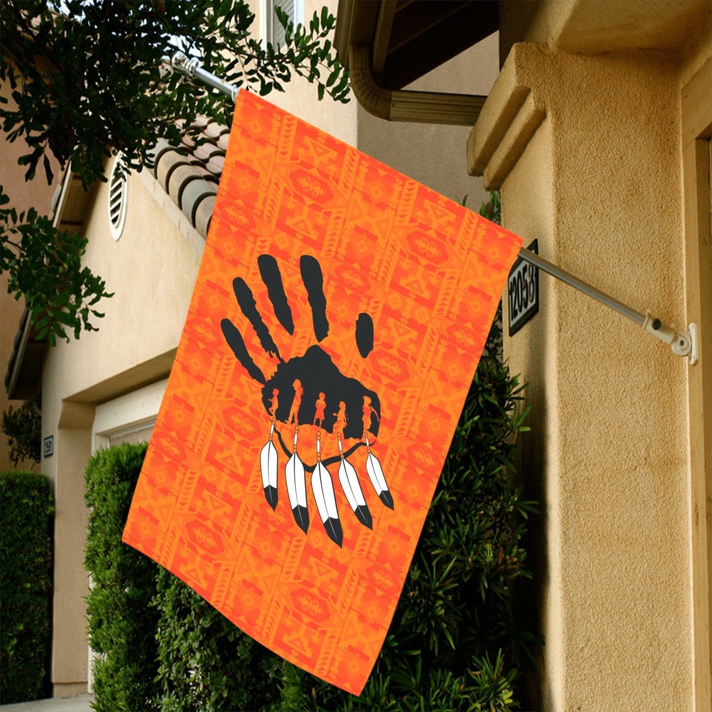 Chiefs Mountain Orange - A feather for Each Garden Flag 36''x60'' (Two Sides Printing) Garden Flag 36‘’x60‘’ (Two Sides) e-joyer 