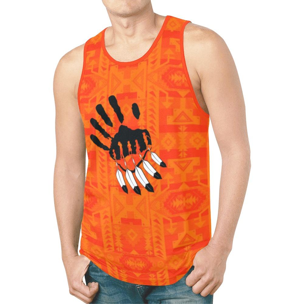 Chiefs Mountain Orange A Feather for Each Men's Tank Top New All Over Print Tank Top for Men (T46) 49 Dzine 