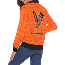 Load image into Gallery viewer, Chiefs Mountain Orange Bring Them Home All Over Print Bomber Jacket for Women (Model H19) All Over Print Bomber Jacket for Women (H19) e-joyer 
