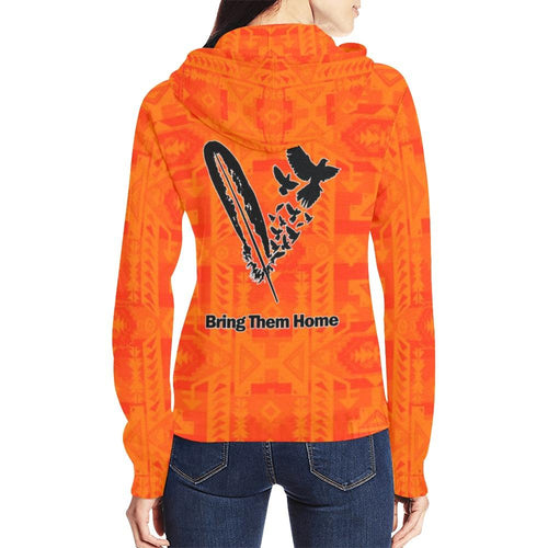 Chiefs Mountain Orange Bring Them Home All Over Print Full Zip Hoodie for Women (Model H14) All Over Print Full Zip Hoodie for Women (H14) e-joyer 