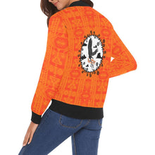 Load image into Gallery viewer, Chiefs Mountain Orange Carrying Their Prayers All Over Print Bomber Jacket for Women (Model H19) All Over Print Bomber Jacket for Women (H19) e-joyer 
