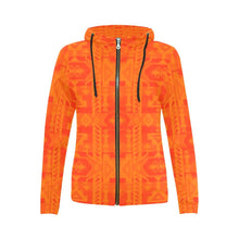 Load image into Gallery viewer, Chiefs Mountain Orange Carrying Their Prayers All Over Print Full Zip Hoodie for Women (Model H14) All Over Print Full Zip Hoodie for Women (H14) e-joyer 
