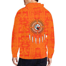 Load image into Gallery viewer, Chiefs Mountain Orange Feather Directions All Over Print Full Zip Hoodie for Men (Model H14) All Over Print Full Zip Hoodie for Men (H14) e-joyer 
