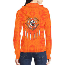 Load image into Gallery viewer, Chiefs Mountain Orange Feather Directions All Over Print Full Zip Hoodie for Women (Model H14) All Over Print Full Zip Hoodie for Women (H14) e-joyer 
