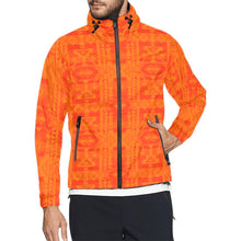 Load image into Gallery viewer, Chiefs Mountain Orange Feather Directions Unisex All Over Print Windbreaker (Model H23) All Over Print Windbreaker for Men (H23) e-joyer 
