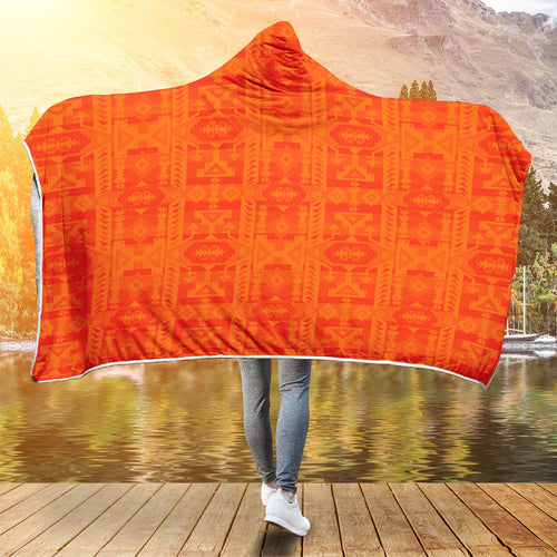 Chiefs Mountain Orange Hooded Blanket blanket 49 Dzine 