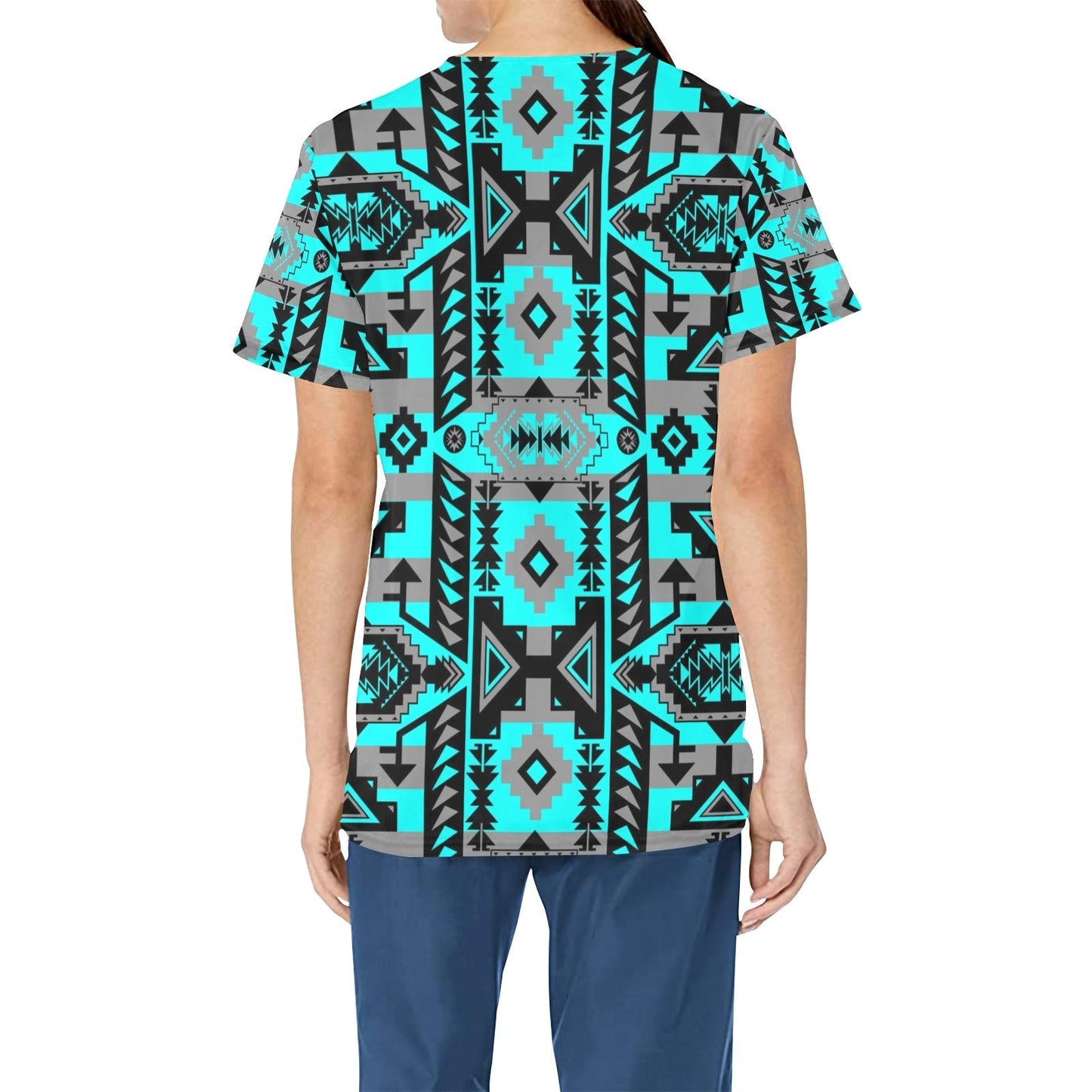 Chiefs Mountain Sky All Over Print Scrub Top Scrub Top e-joyer 