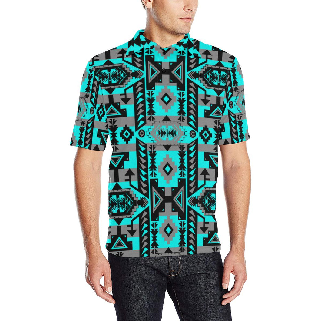 Chiefs Mountain Sky Men's All Over Print Polo Shirt (Model T55) Men's Polo Shirt (Model T55) e-joyer 