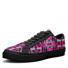 Load image into Gallery viewer, Chiefs Mountain Stunning Sunset Aapisi Low Top Canvas Shoes Black Sole 49 Dzine 
