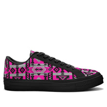 Load image into Gallery viewer, Chiefs Mountain Stunning Sunset Aapisi Low Top Canvas Shoes Black Sole 49 Dzine 
