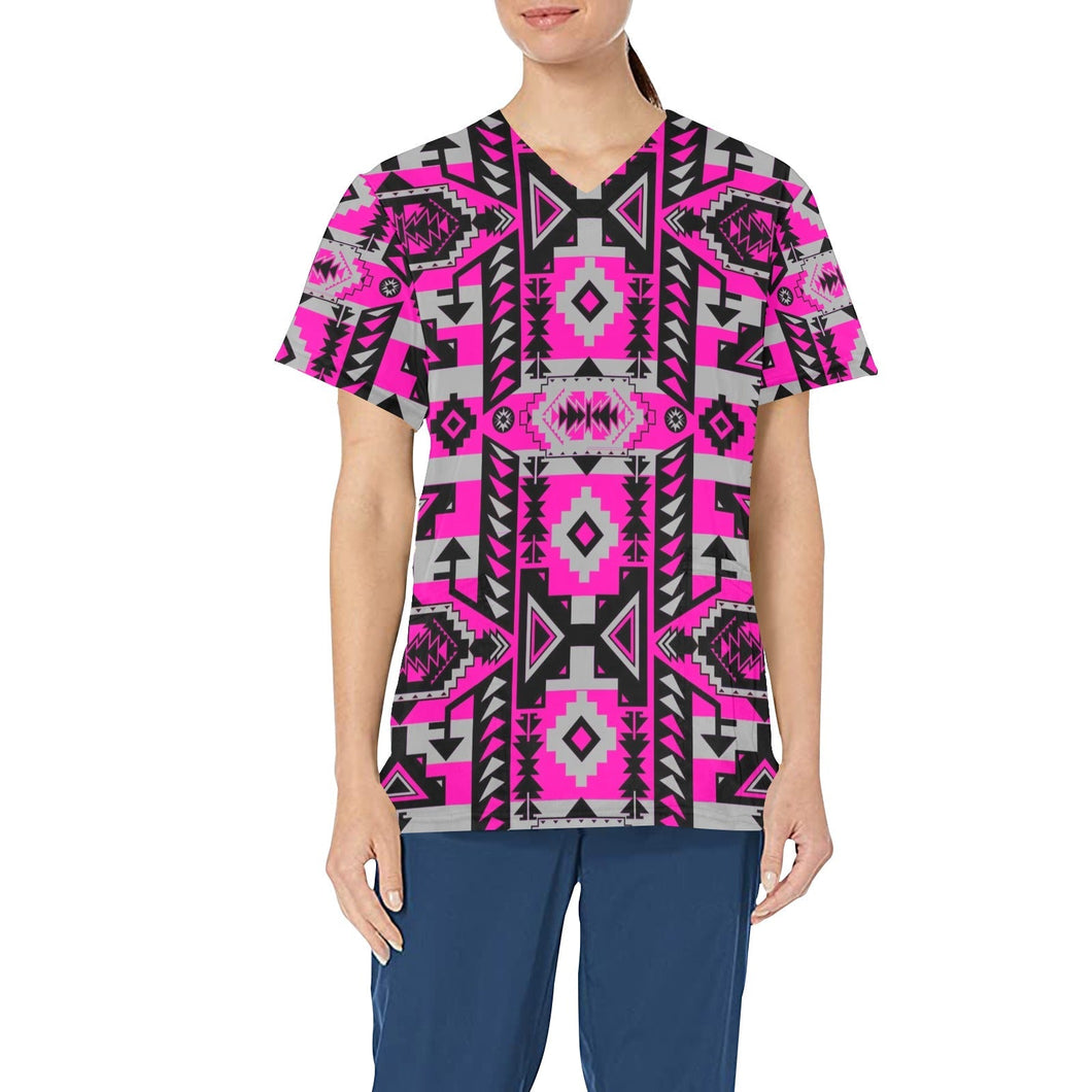 Chiefs Mountain Stunning Sunset All Over Print Scrub Top Scrub Top e-joyer 