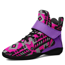 Load image into Gallery viewer, Chiefs Mountain Sunset Ipottaa Basketball / Sport High Top Shoes 49 Dzine US Child 12.5 / EUR 30 Black Sole with Lavender Strap 
