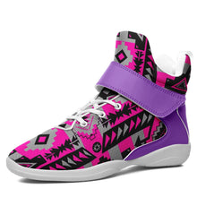 Load image into Gallery viewer, Chiefs Mountain Sunset Ipottaa Basketball / Sport High Top Shoes 49 Dzine US Child 12.5 / EUR 30 White Sole with Lavender Strap 
