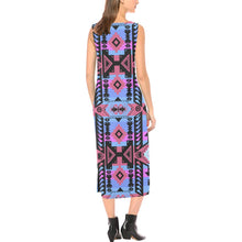 Load image into Gallery viewer, Chiefs Mountain Sunset Phaedra Sleeveless Open Fork Long Dress (Model D08) Phaedra Sleeveless Open Fork Long Dress (D08) e-joyer 
