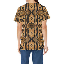 Load image into Gallery viewer, Chiefs Mountain Tan All Over Print Scrub Top Scrub Top e-joyer 
